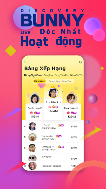 Screenshots Bunny Live - Live stream: ứng dụng live stream, xem video và nhắn tin