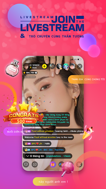 Screenshots Bunny Live - Live stream: ứng dụng live stream, xem video và nhắn tin