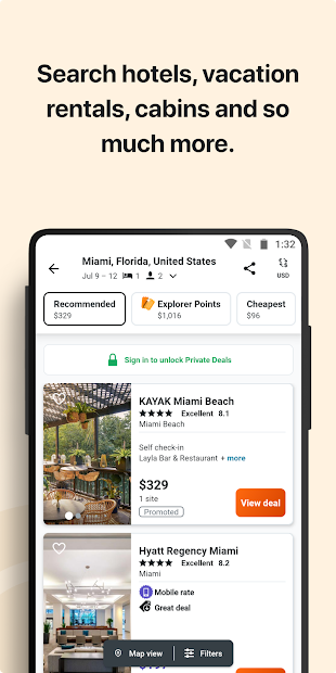 Screenshots KAYAK App - Ứng dụng tìm, đặt vé máy bay, phòng khách sạn, thuê xe