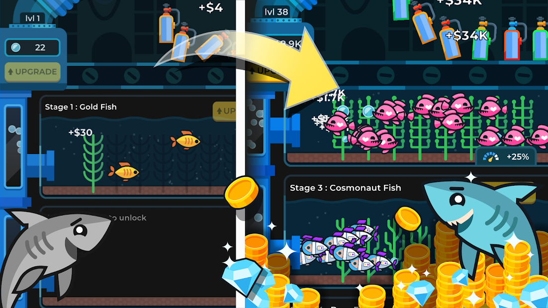 Screenshots Tải Idle Fish Aquarium - Game nuôi cá ảo giải trí