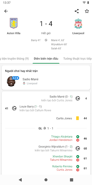 Screenshots FotMob - Ứng dụng cập nhậy tỉ Số Bóng Đá Trực Tiếp