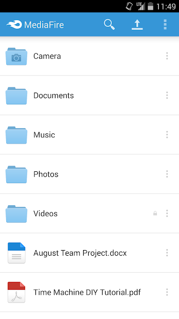 Screenshots MediaFire: Ứng dụng lưu trữ dữ liệu, miễn phí 12 GB dung lượng