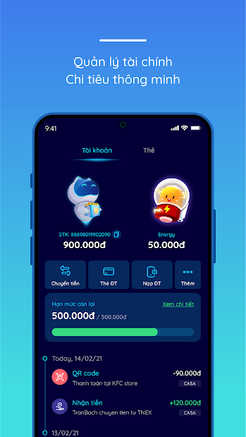 Screenshots TNEX - Ứng dụng ngân hàng số thông minh
