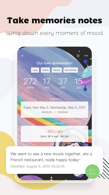 Screenshots Tải Memory Timer: Ứng dụng đếm ngược ngày, đếm ngày countdown