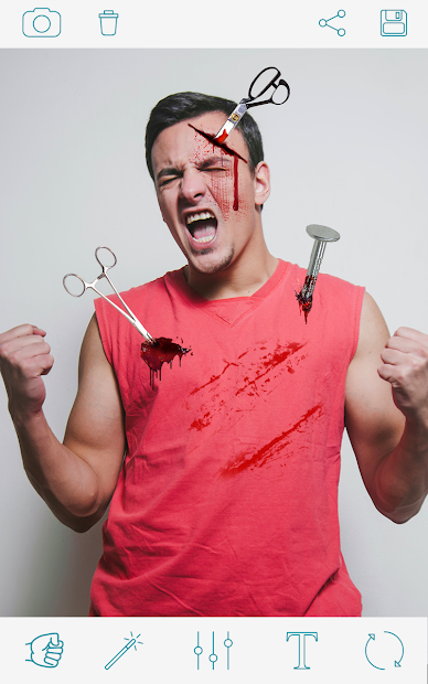 Screenshots Fight Photo Editor: App chỉnh ảnh bầm mắt, vết thương giả
