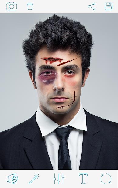 Screenshots Fight Photo Editor: App chỉnh ảnh bầm mắt, vết thương giả