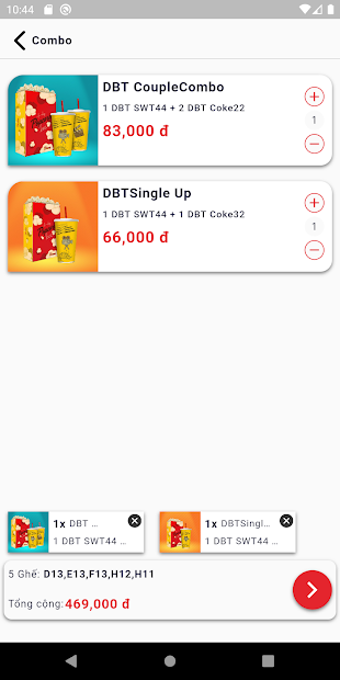Screenshots Dcine Cinemas - Ứng dụng đặt vé xem phim của Dcine