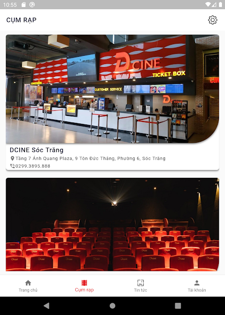 Screenshots Dcine Cinemas - Ứng dụng đặt vé xem phim của Dcine