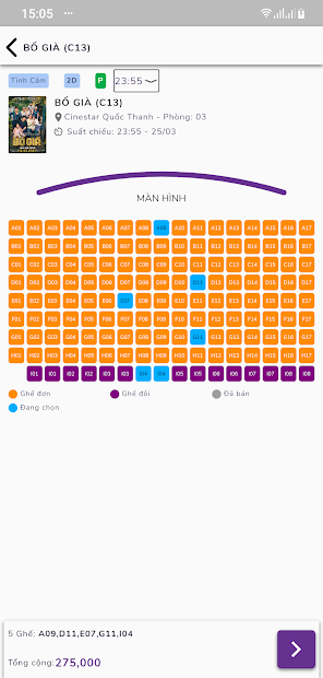 Screenshots Tải Cinestar: Ứng dụng đặt mua vé xem phim nhận nhiều ưu đãi