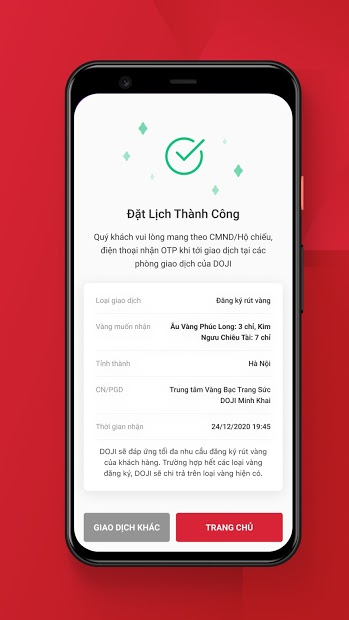 Screenshots Tải eGold: Ứng dụng mua bán vàng DOJI trực tuyến