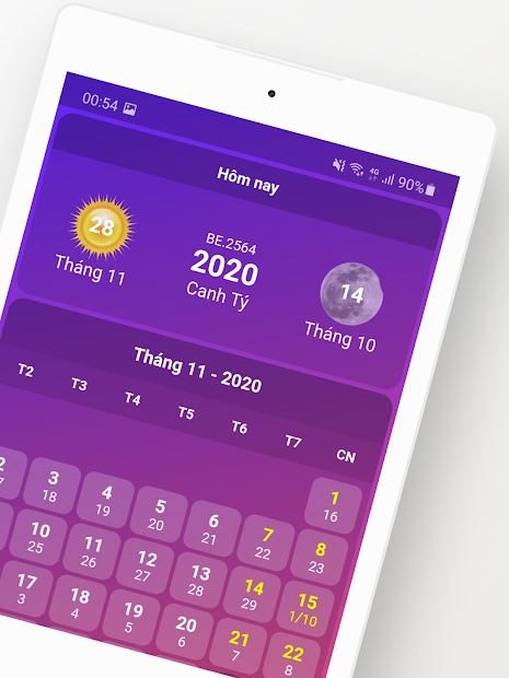 Screenshots vLunar - Ứng dụng xem lịch âm trên điện thoại Android, iOS
