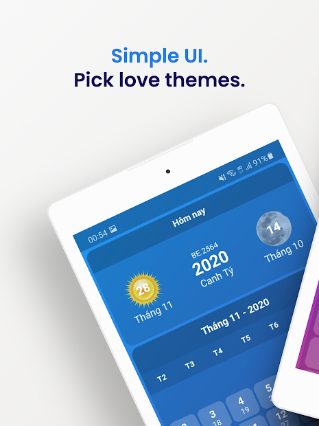 Screenshots vLunar - Ứng dụng xem lịch âm trên điện thoại Android, iOS