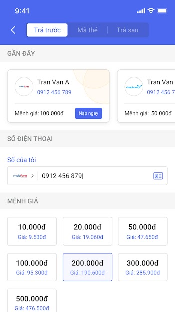 Screenshots MobiFone Pay - Ví điện tử thanh toán dễ dàng mọi lúc mọi nơi