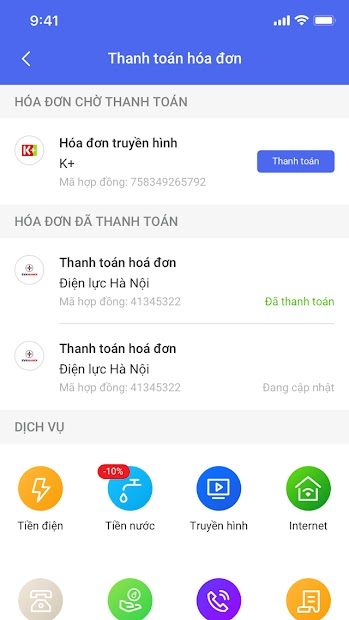 Screenshots MobiFone Pay - Ví điện tử thanh toán dễ dàng mọi lúc mọi nơi