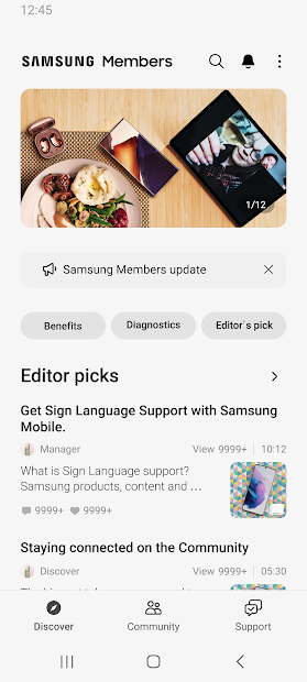 Screenshots Samsung Members - Chăm sóc, hỗ trợ người dùng Samsung
