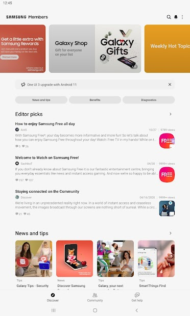 Screenshots Samsung Members - Chăm sóc, hỗ trợ người dùng Samsung