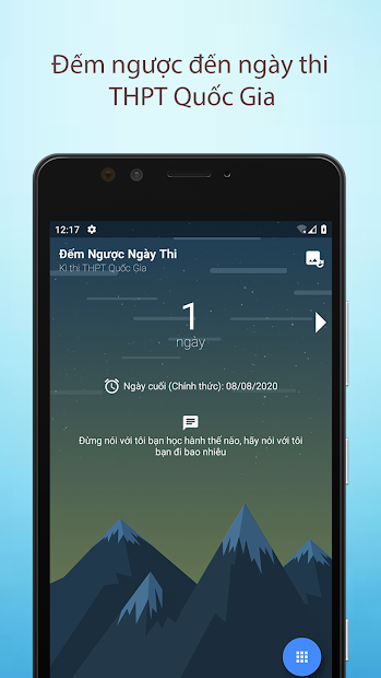 App Đếm Ngược Ngày Thi Đếm ngược thời gian thi THPTQG