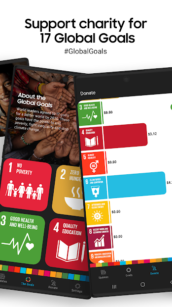 Screenshots Samsung Global Goals - App đóng góp phát triển bền vững của Samsung và Liên Hợp Quốc