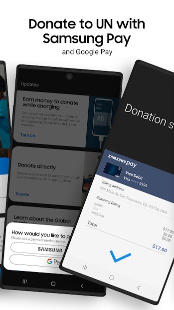 Screenshots Samsung Global Goals - App đóng góp phát triển bền vững của Samsung và Liên Hợp Quốc