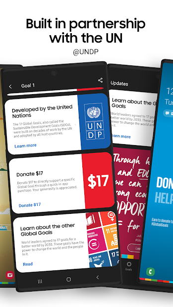 Screenshots Samsung Global Goals - App đóng góp phát triển bền vững của Samsung và Liên Hợp Quốc