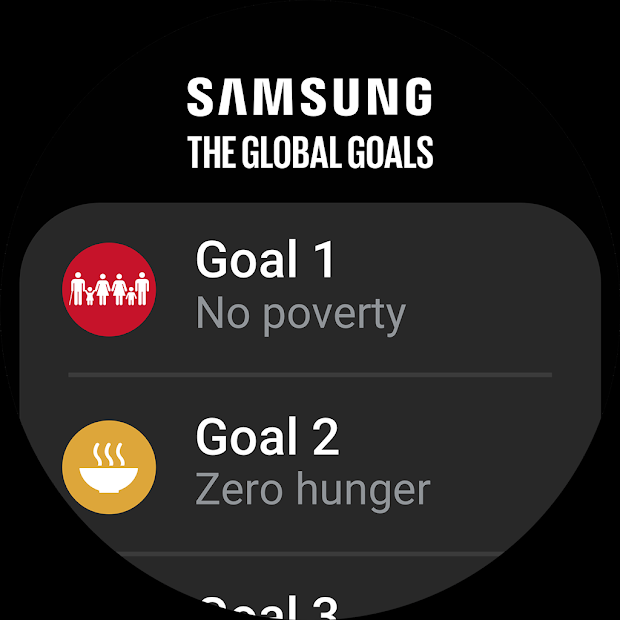 Screenshots Samsung Global Goals - App đóng góp phát triển bền vững của Samsung và Liên Hợp Quốc