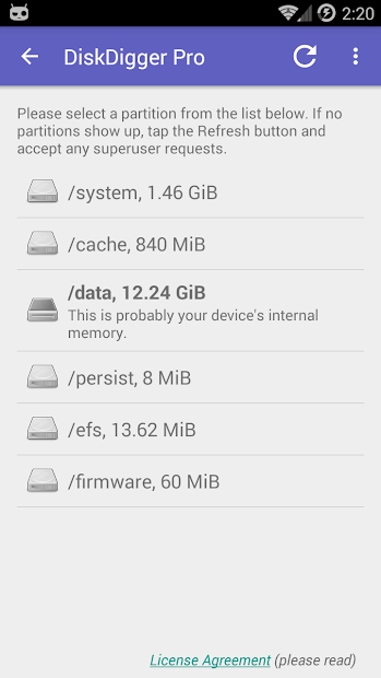 Screenshots DiskDigger photo recovery - Ứng dụng phục hồi ảnh bị xóa trên điện thoại, ứng dụng
