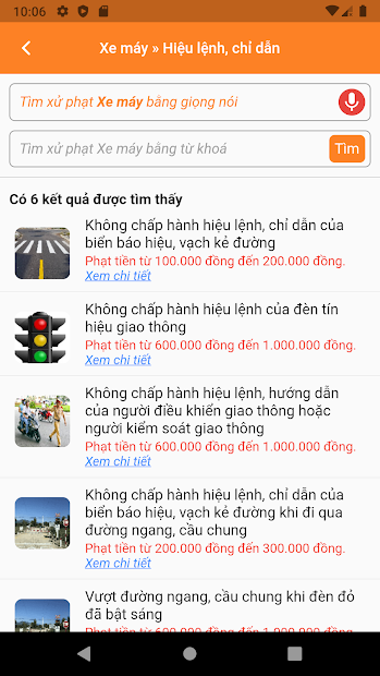 Screenshots iThong: Tra cứu mức phạt vi phạm giao thông 2021