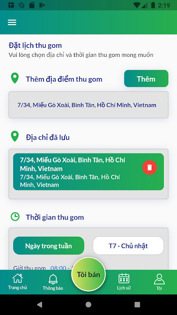 Screenshots VECA: Ứng dụng bán ve chai công nghệ, phân loại phế liệu
