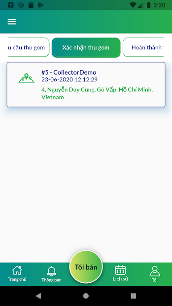 Screenshots VECA: Ứng dụng bán ve chai công nghệ, phân loại phế liệu