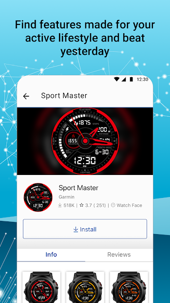 Screenshots Connect IQ: Cửa hàng tiện ích cho đồng hồ thông minh Garmin