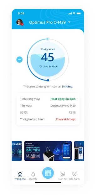 Screenshots Karofi 360 - Ứng dụng theo dõi và quản lý máy lọc nước Karofi