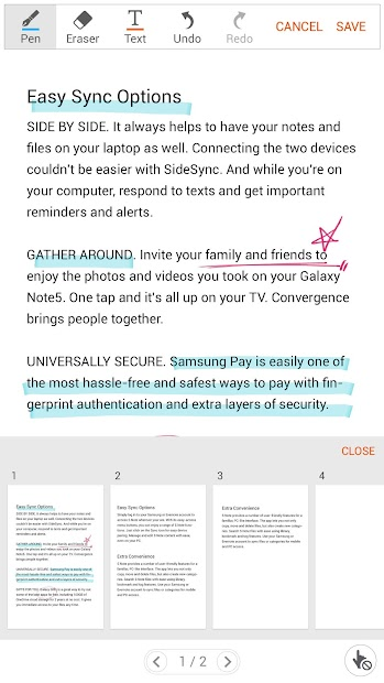 Screenshots Write on PDF: Ứng dụng ghi chú trên file PDF của Samsung