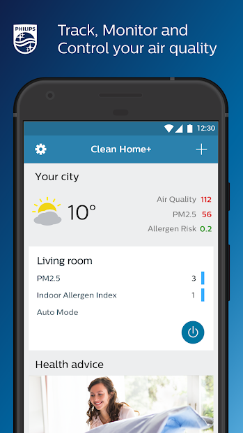 Screenshots Clean Home+: Ứng dụng giám sát chất lượng không khí của Philips