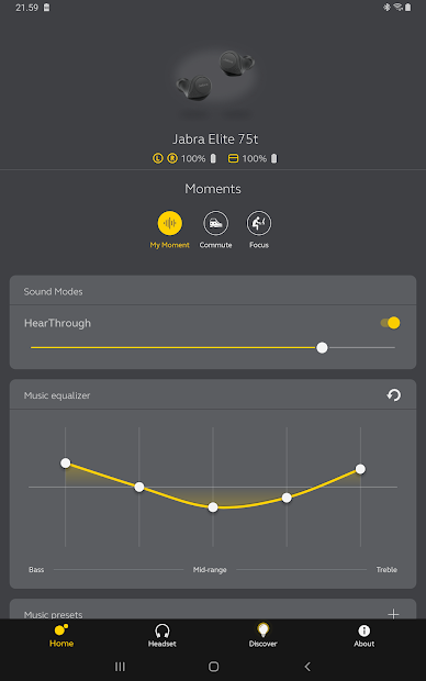 Screenshots Jabra Sound+: Ứng dụng tùy chỉnh tai nghe Jabra theo ý thích
