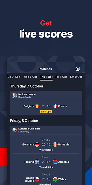 Screenshots EURO 2020 Official - Cập nhật tỷ số chính xác, nhanh chóng