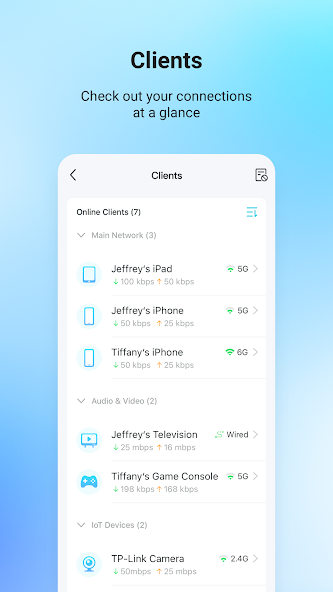 Screenshots Tether: Ứng dụng quản lý Router trên thiết bị di động