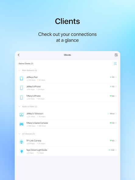 Screenshots Tether: Ứng dụng quản lý Router trên thiết bị di động