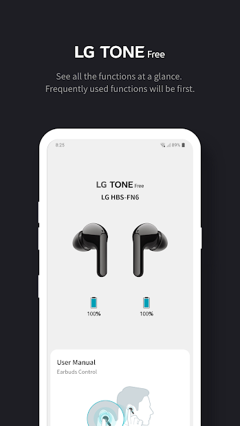 Screenshots LG TONE Free: Ứng dụng điều khiển tai nghe LG
