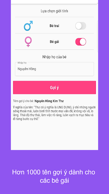 Screenshots Tải Baby Names - Ứng dụng gợi ý, đặt tên cho con