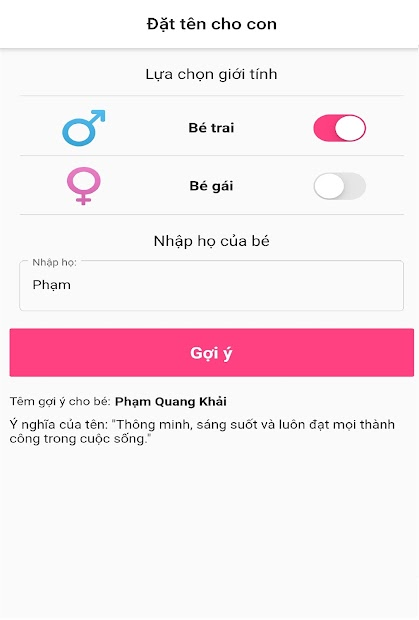 Screenshots Tải Baby Names - Ứng dụng gợi ý, đặt tên cho con