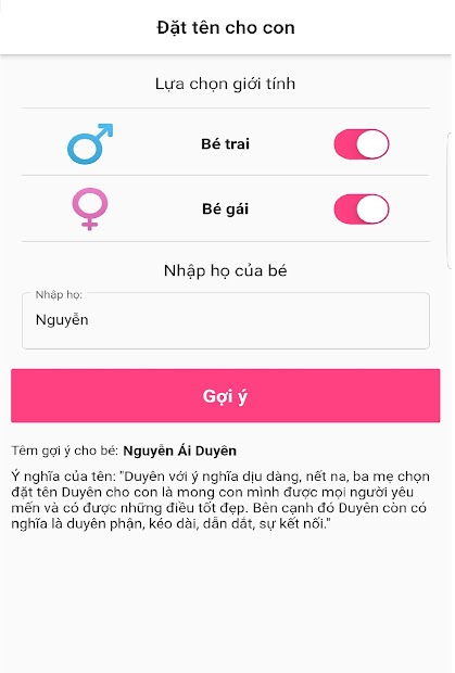 Screenshots Tải Baby Names - Ứng dụng gợi ý, đặt tên cho con