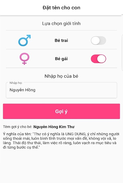Screenshots Tải Baby Names - Ứng dụng gợi ý, đặt tên cho con