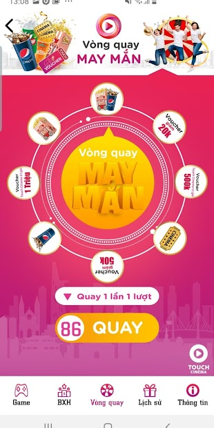 Screenshots Ứng dụng Touch Cinema - Mua vé, đặt vé xem phim tại Gia Lai