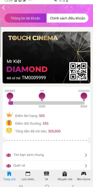 Screenshots Ứng dụng Touch Cinema - Mua vé, đặt vé xem phim tại Gia Lai