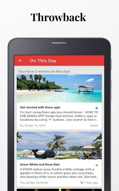 Screenshots Diaro - Ứng dụng viết nhật ký, ghi chú sự kiện và tâm trạng