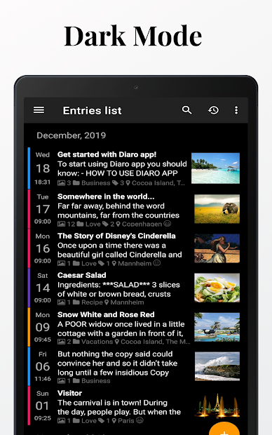 Screenshots Diaro - Ứng dụng viết nhật ký, ghi chú sự kiện và tâm trạng