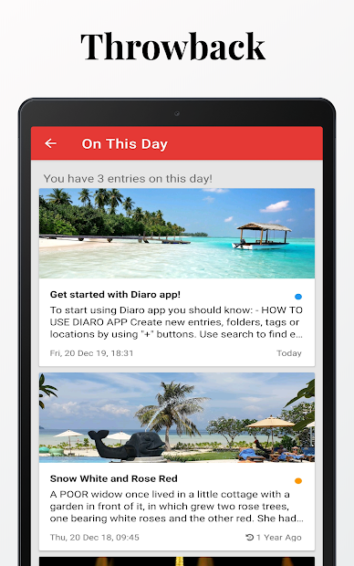 Screenshots Diaro - Ứng dụng viết nhật ký, ghi chú sự kiện và tâm trạng