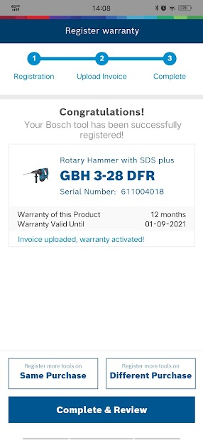 Screenshots Bosch BeConnected: Ứng dụng xác minh nguồn gốc sản phẩm từ Bosch