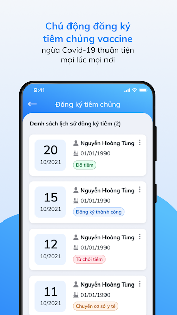 Screenshots Tải app Sổ sức khỏe điện tử: Đăng ký tiêm vắc-xin, app thẻ xanh covid