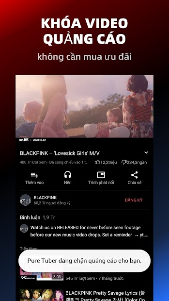Screenshots Pure Tuber - App nghe nhạc youtube tắt màn hình Android